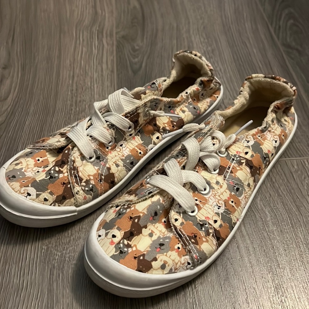 Dog print shoes